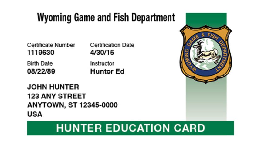 Hunter education card
