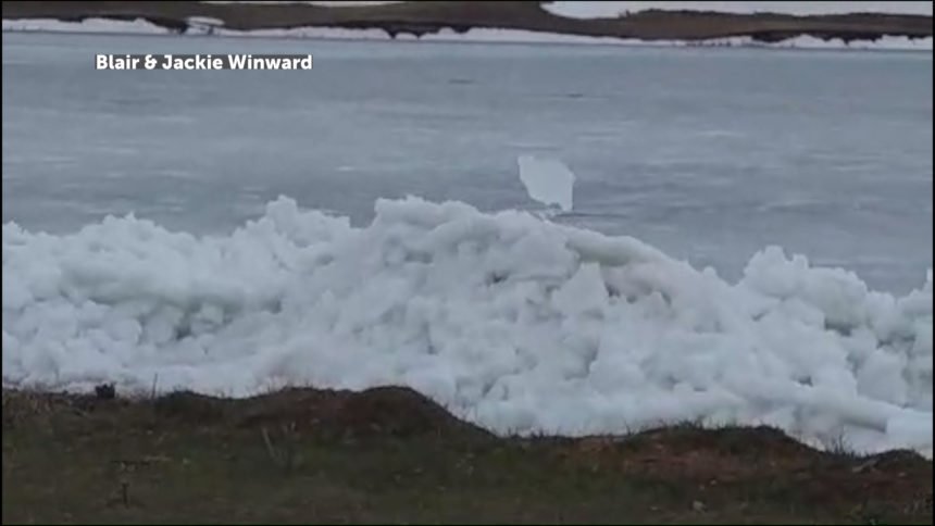 ice shove Blackfoot reservoir