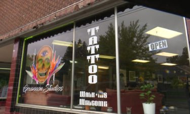 Outside Govanna Studios tattoo shop, store front
