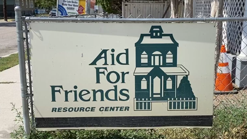 Aid for Friends sign logo