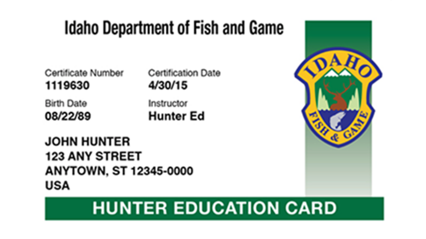 Idaho Department of Fish and Game Hunter Education Card logo