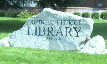 the rock in front of the library