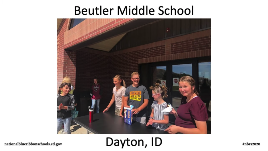 Beutler Middle School red ribbon 2020