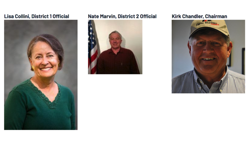 Washington County Commissioners Lisa Collini, Nate Marvin and Kirk Chandler