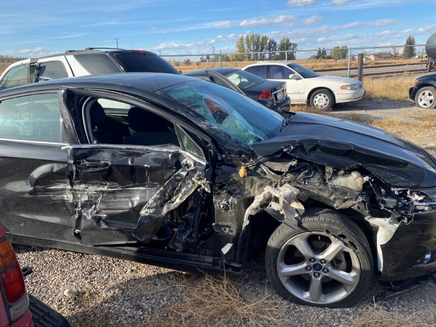 Car hit by truck