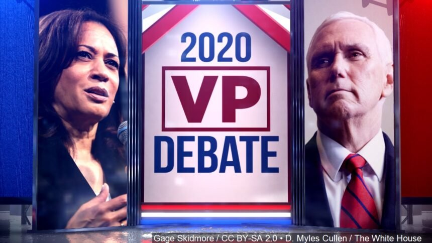 2020 Vice Presidential Debate logo Gage Skidmore : CC BY-SA 2.0 D. Myles Cullen / The White House  / CC BY-SA 2.0
