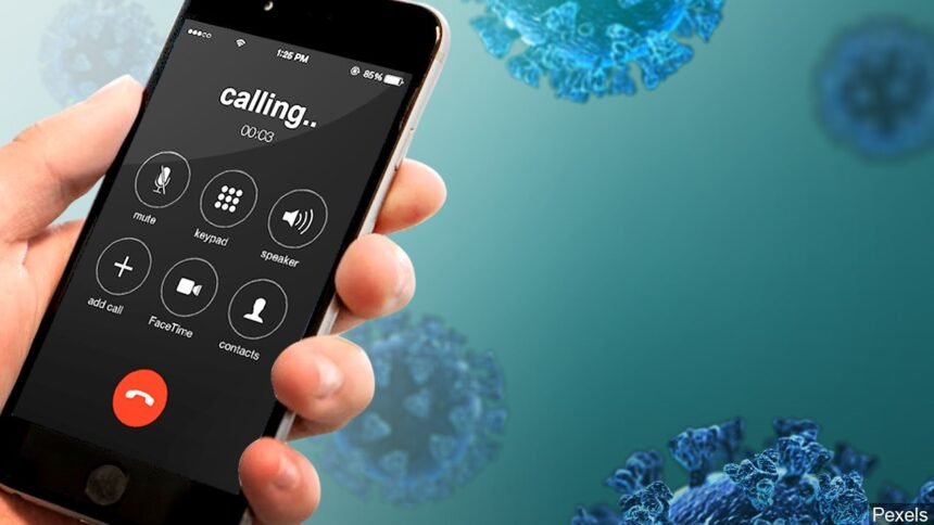 Cellphone and Coronavirus hotline logo image_ Pexels