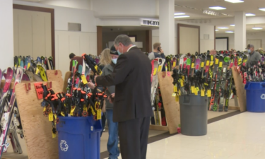 Visitors looking at merchandise during Saturday's Pocatello Ski Swap