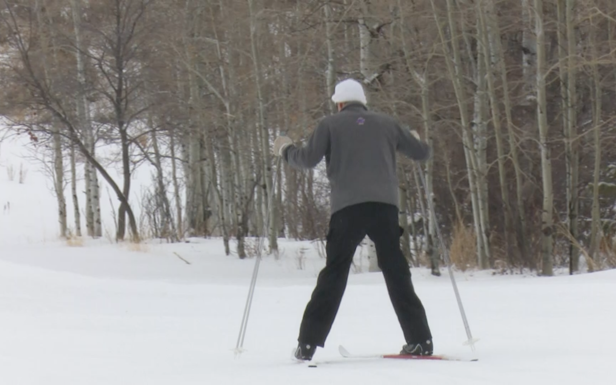 Local skier skiing at Mink Creek Nordic Center.