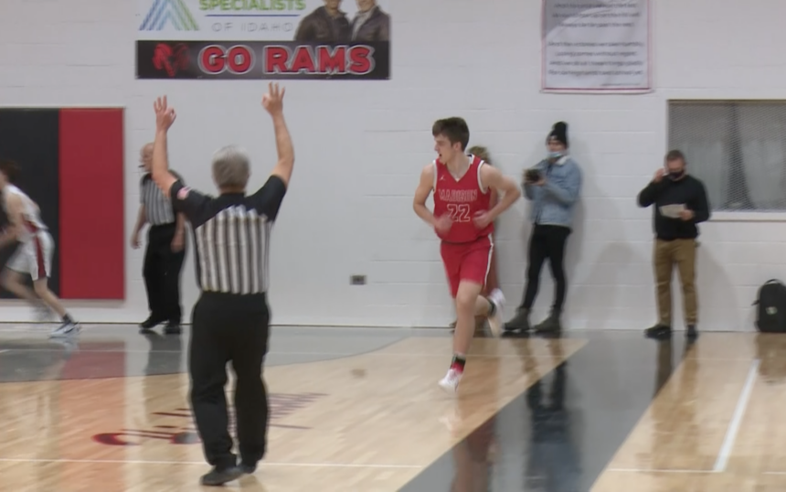 #22 Taden King makes 3 in Madison's 53-49 win over Highland