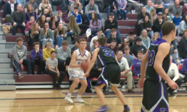 #12 Michael Belnap shoots three in Marsh Valley's 57-54 win over Snake River