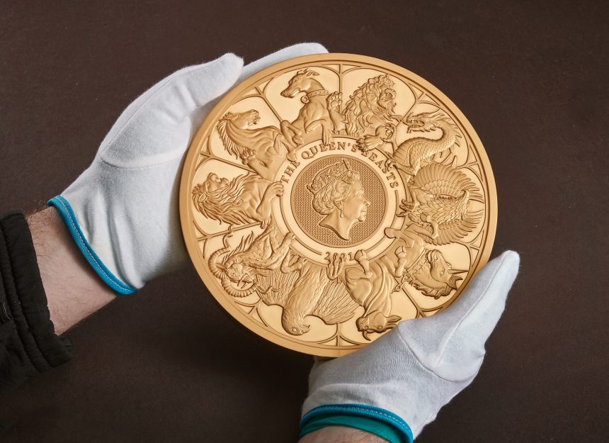 UK21B10K The Queen's Beasts 2021 UK Gold Proof 10 Kilo Coin reve