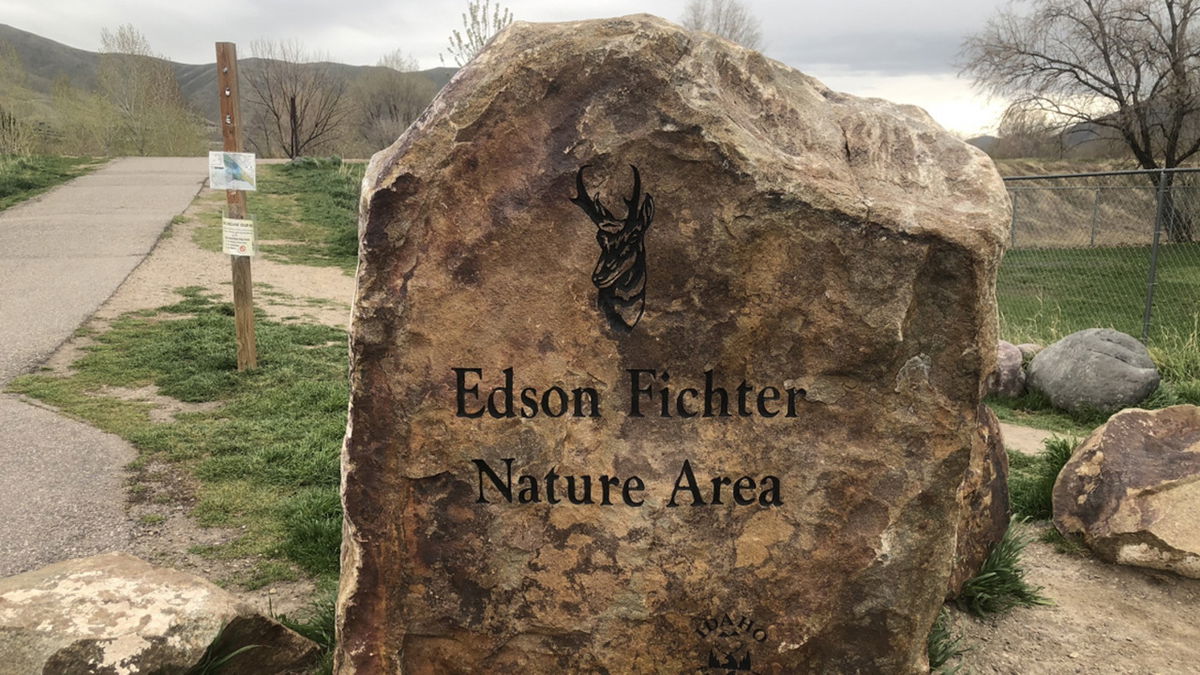 Entrance to the Edson Fichter Nature Area in Pocatello managed by the Idaho Department of Fish and Game.