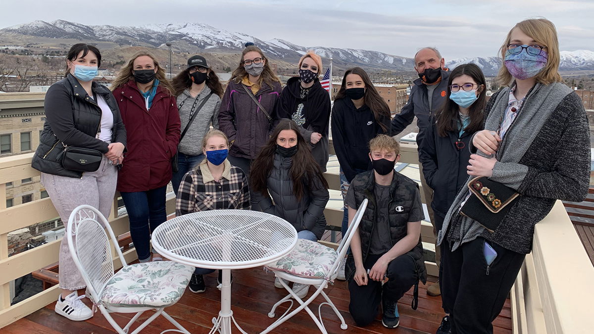 Honors students in the Orange You Creative course at Idaho State University toured Historic Downtown Pocatello last winter as they developed ideas to co-brand the University and downtown.