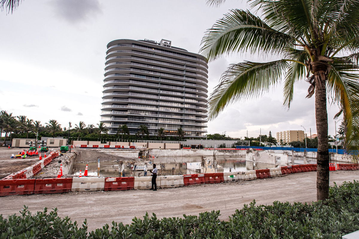 <i>Giorgio Viera/AFP/Getty Images</i><br/>General view of the land where the partially collapsed Champlain Towers South building was located on July 23