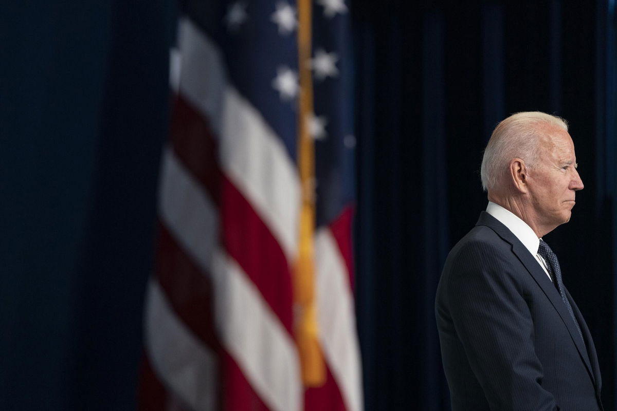 <i>Alex Edelman/CPN/Bloomberg/Getty Images</i><br/>President Biden called on Congress to extend the eviction moratorium set to expire on Saturday.