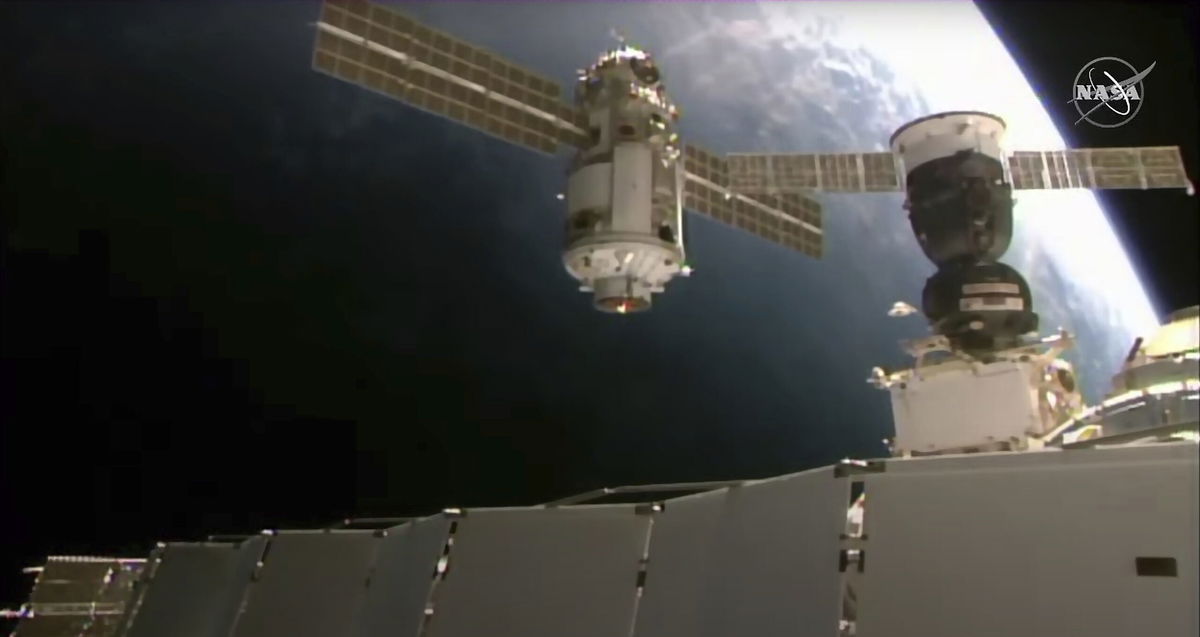 <i>NASA/AP</i><br/>This image provided by NASA shows the 20-metric-ton (22-ton) Nauka module
