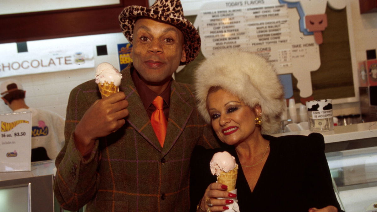 <i>Randall Michelson/WireImage/Getty Images</i><br/>Televangelist Tammy Faye Messner (right