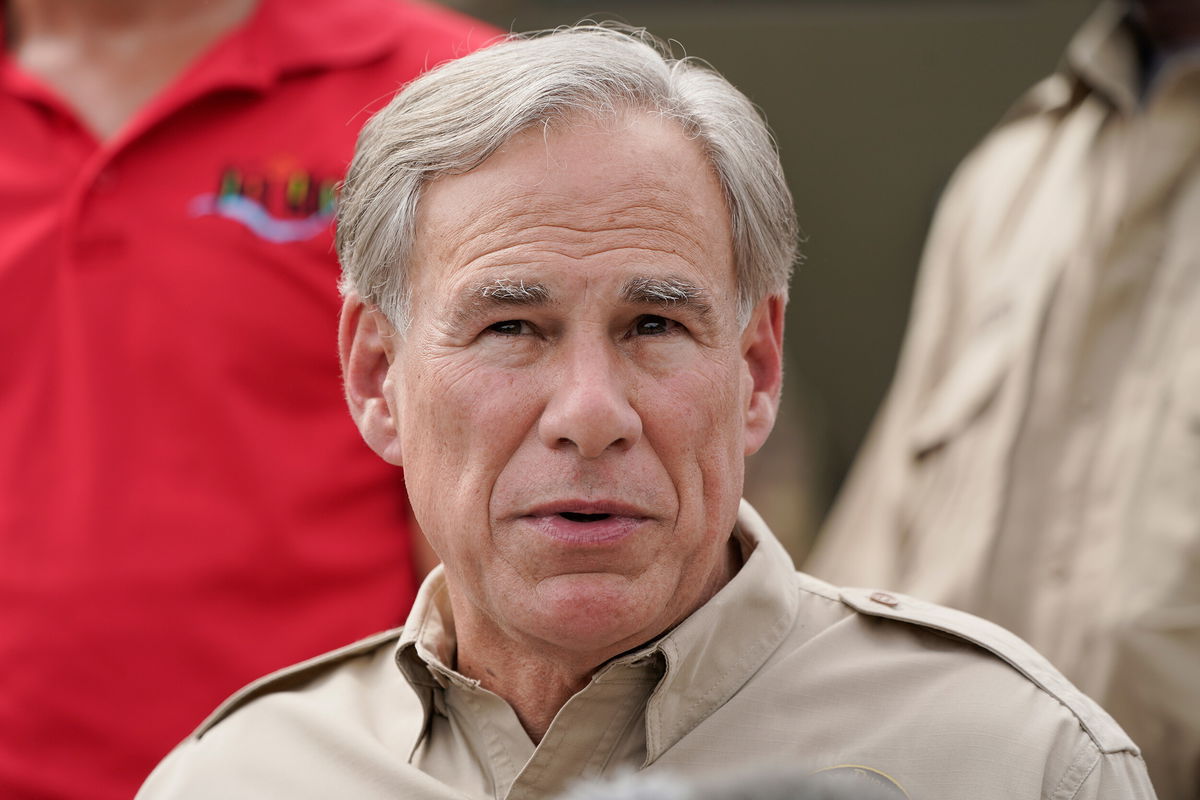 <i>Julio Cortez/AP/FILE</i><br/>Texas Gov. Greg Abbott speaks during a news conference along the Rio Grande