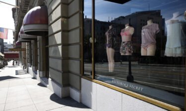 Victoria's Secret says that nearly 50% of its holiday merchandise is stuck in transit as Black Friday quickly approaches and gift shopping speeds up. Underwear is displayed in a window at a Victoria's Secret store on February 25