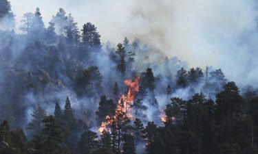 The Kruger Rock Fire burns in Estes Park
