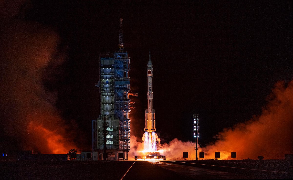 <i>Kevin Frayer/Getty Images</i><br/>Top Space Force official: China is developing space capabilities at 'twice the rate' of US. Pictured is the Shenzhou-13 launch from the Jiuquan Satellite Launch Center in the Gobi Desert near Jiuquan