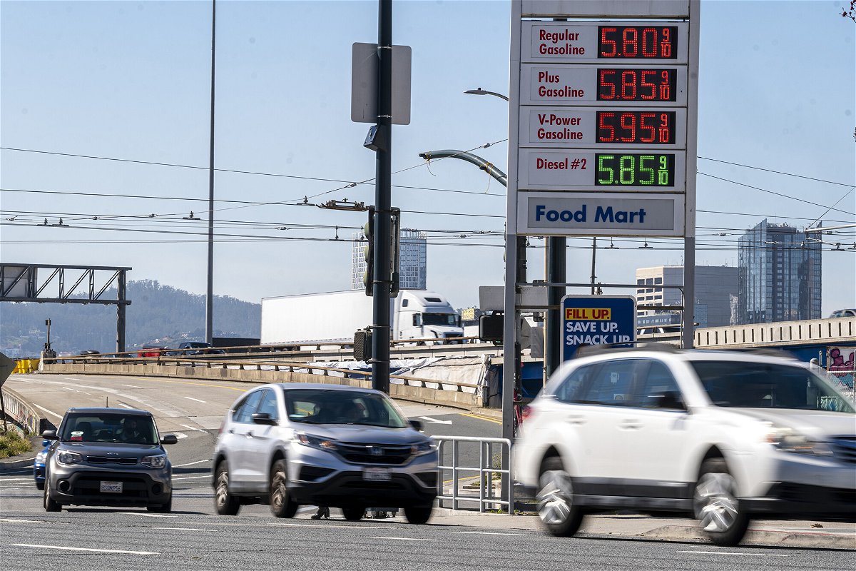 <i>David Paul Morris/Bloomberg/Getty Images</i><br/>Prices at a Shell gas station in San Francisco