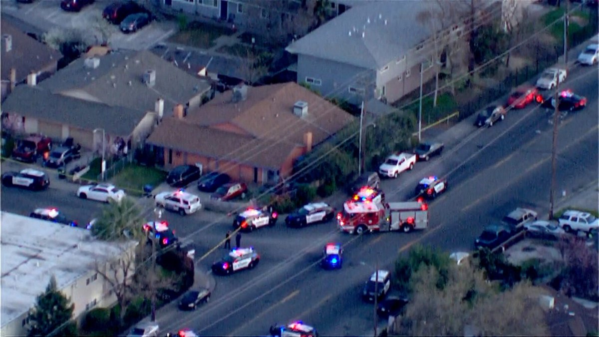 <i>KCRA</i><br/>Law enforcement are seen near a church in the Arden area of Sacramento County on February 28.