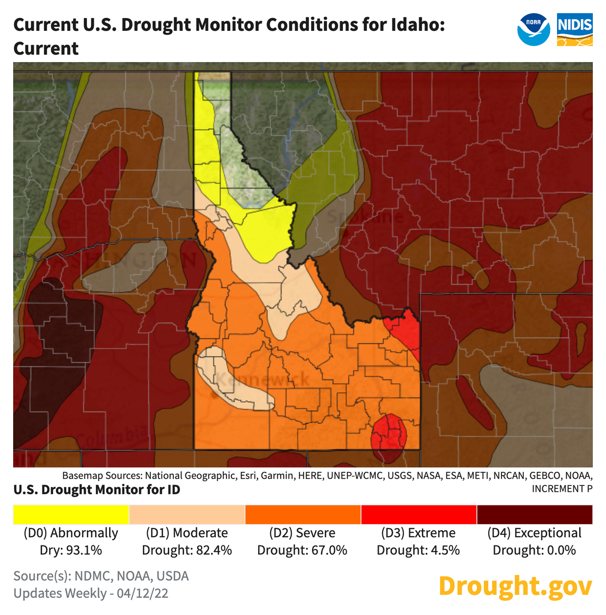 Idaho Drought Continues Despite Recent Snow LocalNews8 Com KIFI   Current U.s. Drought Monitor Conditions For Idaho  Current 04 15 2022 