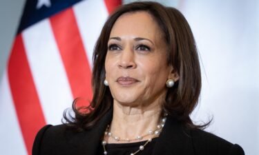 Vice President Kamala Harris does not have Covid-19 symptoms a day after testing positive for the coronavirus. Harris is shown here in Warsaw