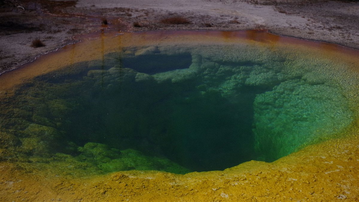Morning Glory Pool, a hot spring in Yellowstone National Park.