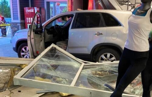An SUV crashed into the Nike Store at the Wrentham Outlets.