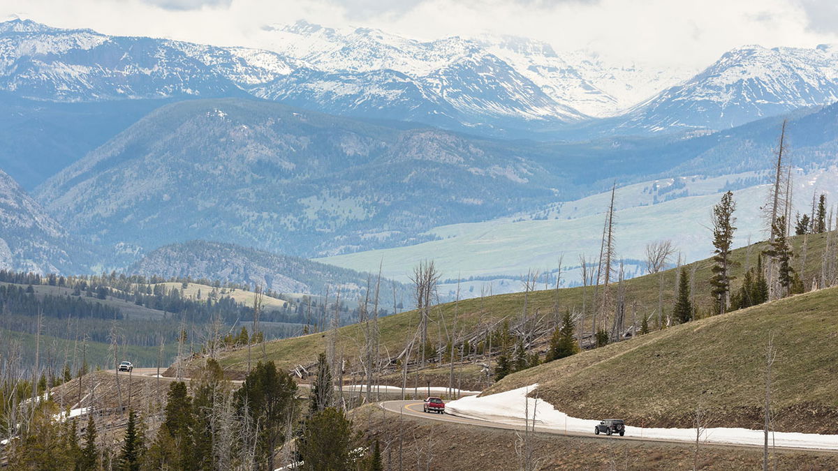 Views along Grand Loop Road from Tower Junction to Canyon Village 