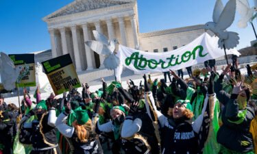Abortion rights activists participate in a "flash-mob" demonstration outside of the US Supreme Court on January 22 in Washington