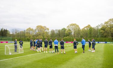 Players of Ukraine at their training camp in Slovenia.