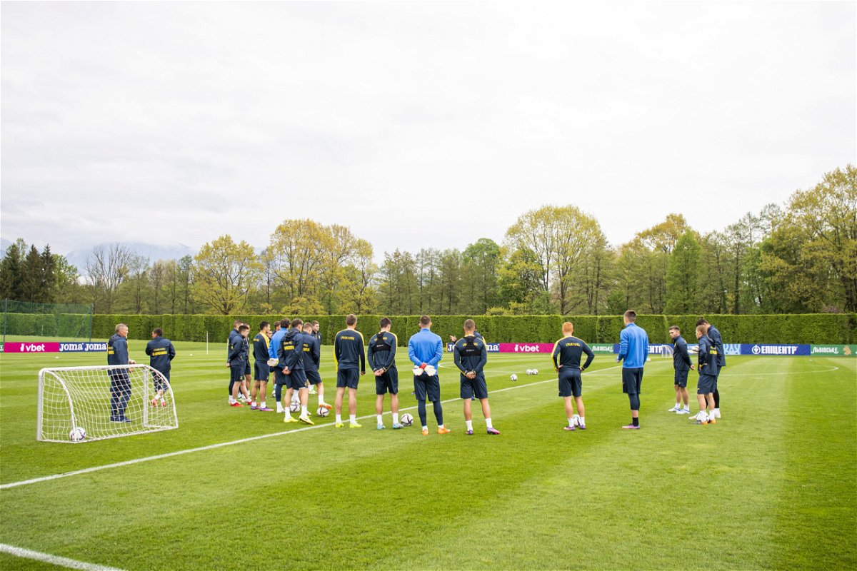 <i>Jurij Kodrun/Getty Images Europe/Getty Images</i><br/>Players of Ukraine at their training camp in Slovenia.