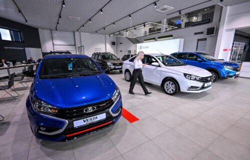 Seen here is a Lada car dealership in Tolyatti