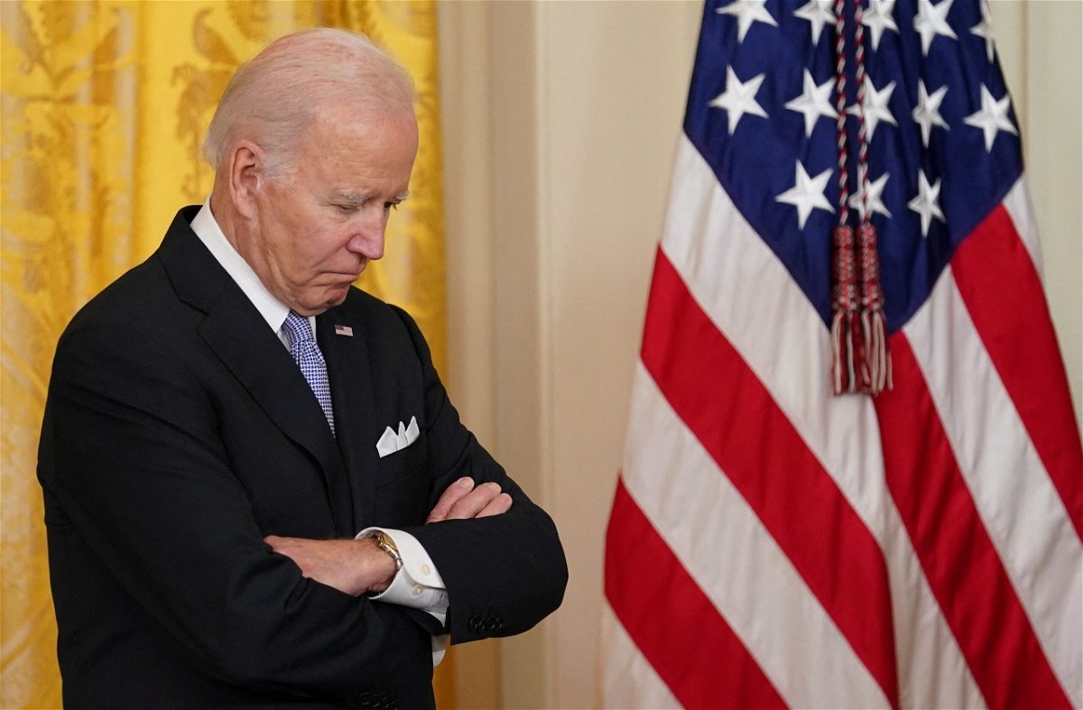 <i>Kevin Lamarque/Reuters</i><br/>U.S. President Joe Biden listens ahead of the signing of an executive order to reform federal and local policing on the second anniversary of the death of George Floyd
