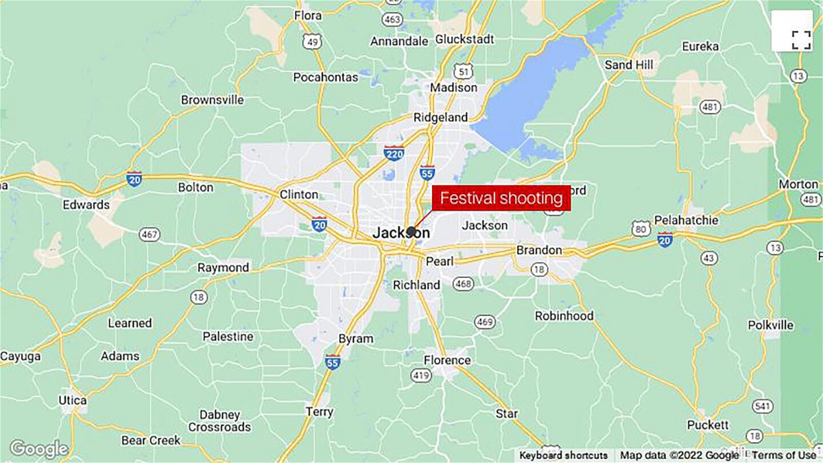<i>Google Maps</i><br/>One person was dead and five others were hurt after gunfire erupted at a festival in Jackson