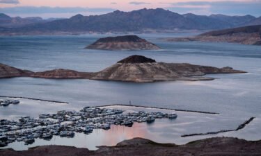 The Las Vegas Boat Harbor & Lake Mead Marina in February. The plunging water level in Lake Mead -- the country's largest reservoir