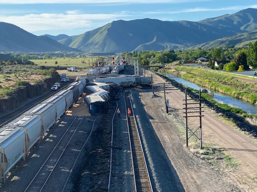 A train derailed early Friday morning south of Pocatello.