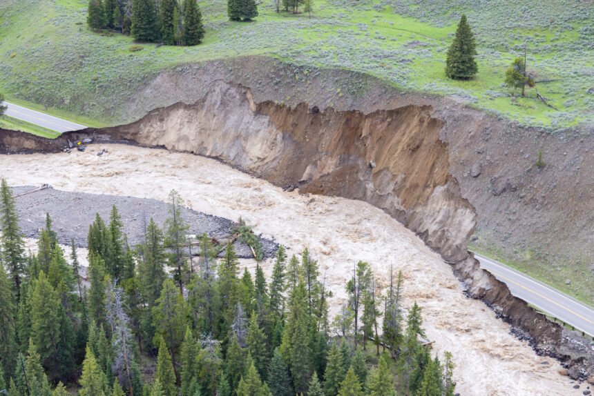 Yellowstone flood event 2022: Northeast Entrance Road washouts (
