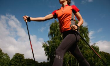 Patients with coronary heart disease who did Nordic walking for 12 weeks had a greater increase in the ability to perform everyday activities than those who did interval training