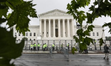 Security is seen outside the US Supreme Court in Washington