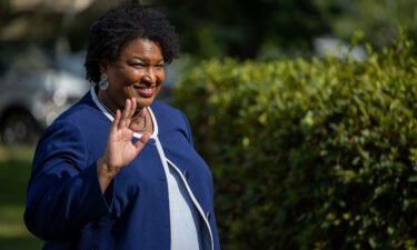Georgia gubernatorial candidate Stacey Abrams is seen ahead of a rally in Reynolds