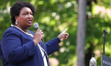 Democratic gubernatorial nominee Stacey Abrams speaks during a campaign event in Reynolds