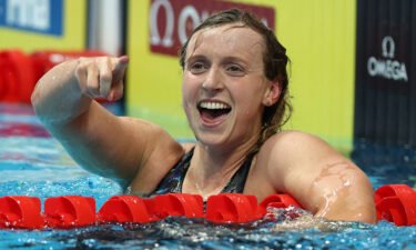 Katie Ledecky won a record-extending 17th swimming world title with a comfortable victory in the 1
