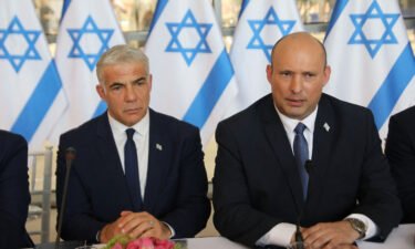 Israeli Prime Minister Naftali Bennett and Foreign Minister Yair Lapid pictured on May 29