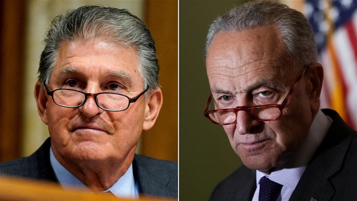 <i>Getty Images</i><br/>Joe Manchin and Chuck Schumer are pictured in a split image.