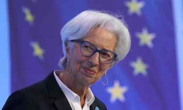 President of European Central Bank Christine Lagarde is seen here in Frankfurt